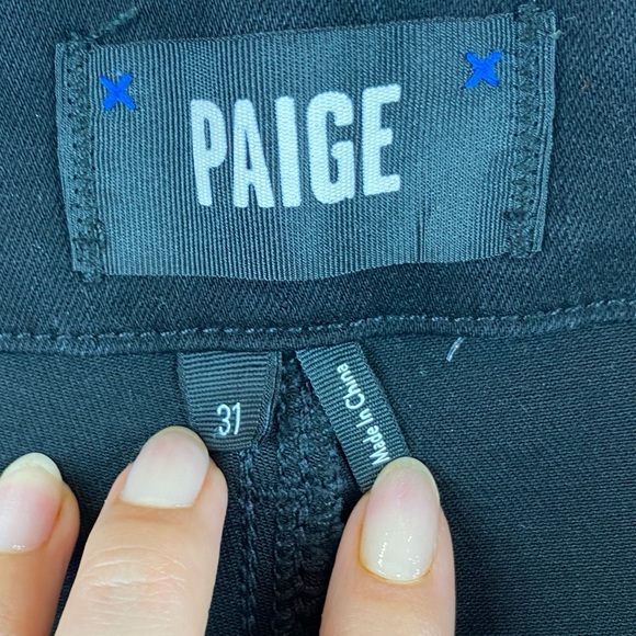 PAIGE Women's Mayslie straight leg high rise black fog luxe coating size 31 - Picture 6 of 8